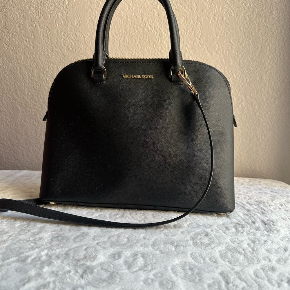 Michael Kors Black Satchel Dome Bag